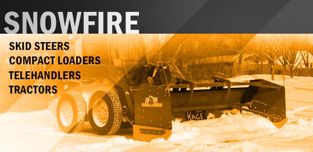 Kage Innovation SNOWFIRE Skid Steer Hydraulic Snow Plow System