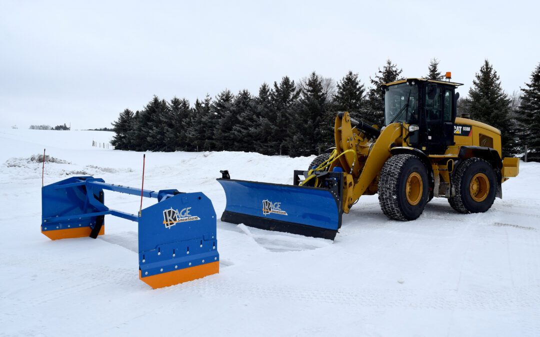 Clamp on snow plow for front end loader