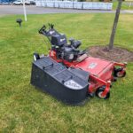 kage katcher steel grass collector automatic dumping on exmark walk behind
