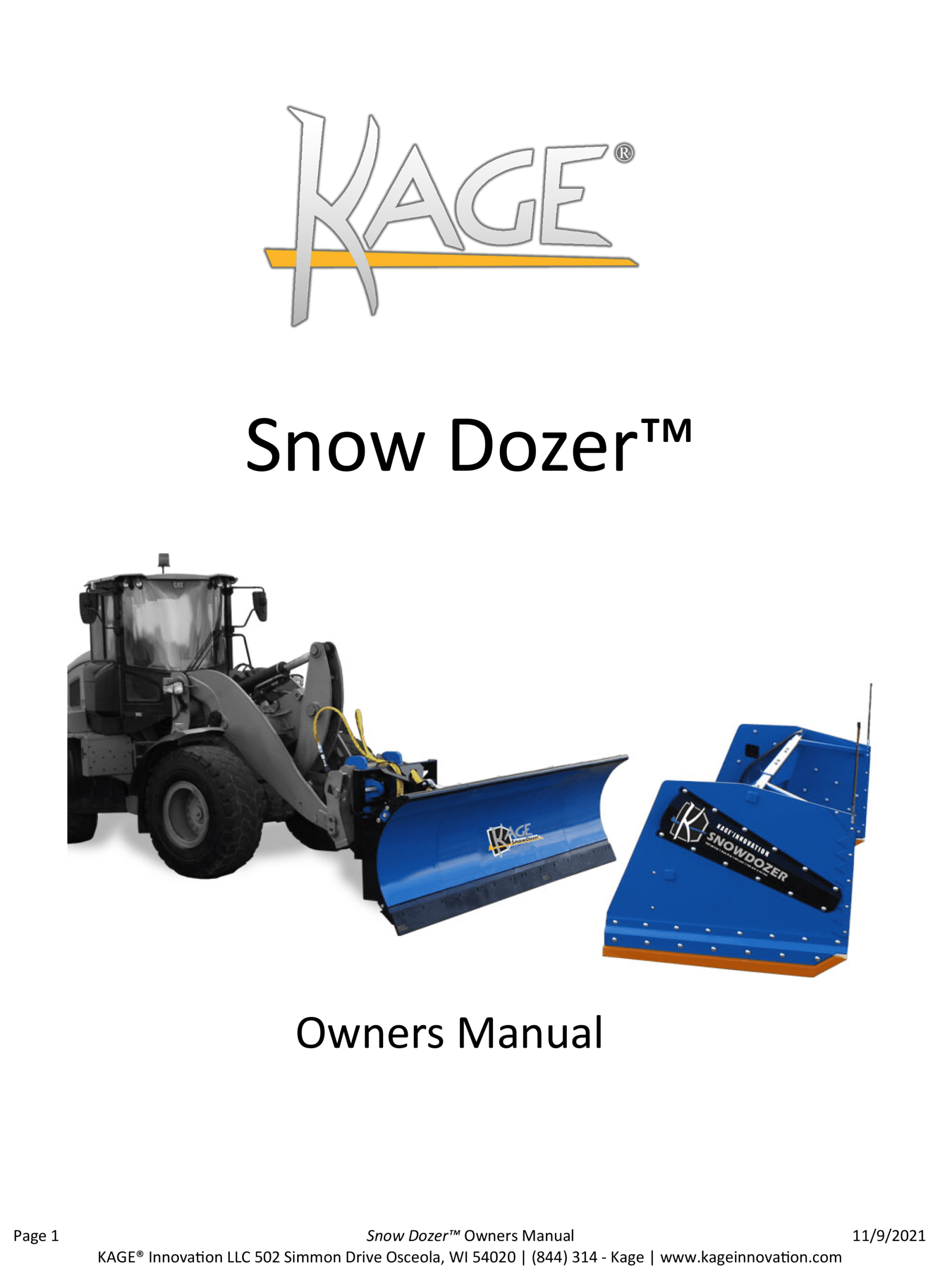 Snow Dozer Owners Manual